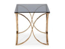 Reklaw Modern Smoked Glass & Rosegold End Table