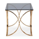 Reklaw Modern Smoked Glass & Rosegold End Table