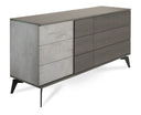 Palermo Italian Modern Faux Concrete & Grey Dresser