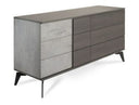 Palermo Italian Modern Faux Concrete & Grey Dresser