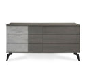Palermo Italian Modern Faux Concrete & Grey Bedroom Set
