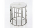 Silvia Modern Walnut & Stainless Steel End Table