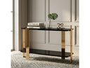 Leroy Modern Ebony & Rosegold Console Table