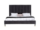 hemlock - modern dark grey velvet bed