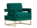 Edna - Modern Black Velvet & Gold Accent Chair