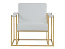 Larson Modern White Leatherette & Gold Accent Chair