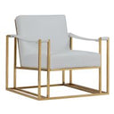 Larson Modern White Leatherette & Gold Accent Chair