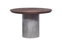 Renzo Modern Round Oak & Concrete Dining Table