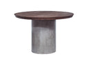 Renzo Modern Round Oak & Concrete Dining Table