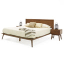 Carmen + Marshall Mid-Century Modern Walnut Bed + Nightstands Set