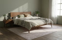 Carmen + Marshall Mid-Century Modern Walnut Bed + Nightstands Set