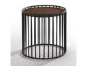 Bronson Modern Walnut & Black Round Tea Table