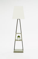 Cortez Modern Black Metal & Faux Concrete Floor Lamp