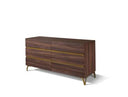 Calabria Modern Walnut & Green Velvet Bedroom Set