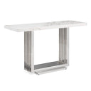 Kingsley Modern Marble & Stainless Steel Console Table