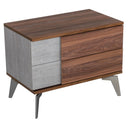 Palermo - Italian Modern Faux Concrete & Noce Bodrum 4-Piece Bedroom Set