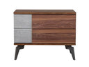Palermo - Modern Italian Faux Concrete & Walnut Nightstand
