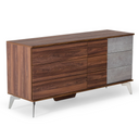 Palermo - Italian Modern Faux Concrete & Noce Bodrum 4-Piece Bedroom Set