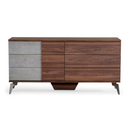 Palermo - Modern Italian Faux Concrete & Walnut Bed