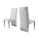 Lenny- Modern White High Gloss & Stainless Steel Gun Metal Dining Table