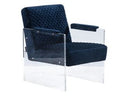 Edmond Modern Blue Velvet & Acrylic Lounge Chair