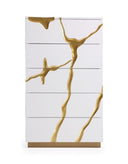 Aspen Modern White & Gold Chest