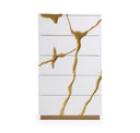Aspen - Modern Beige + White + Gold 4-Piece Bedroom Set