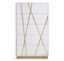 Nixa - Modern White + Gold 4-Piece Bedroom Set