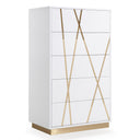 Nixa Modern White & Gold Chest