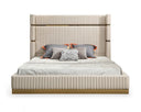 Sterling Modern Beige Bonded Leather & Gold Bed
