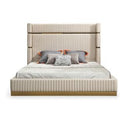Aspen Modern Wide White and Gold Nightstand