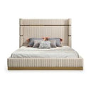 Aspen Modern Wide White and Gold Nightstand
