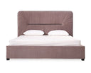 Duke Modern Grey Velvet & Black Gun Chrome Bed