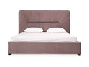 Duke Modern Grey Velvet & Black Gun Chrome Bed