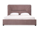 duke modern grey velvet & black gun chrome bed