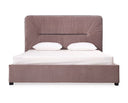 Duke Modern Grey Velvet & Black Gun Chrome Bed