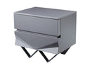 Duke Modern Grey & Black Gun Chrome Nightstand