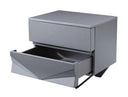 Duke Modern Grey & Black Gun Chrome Nightstand