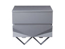 Duke Modern Grey & Black Gun Chrome Nightstand