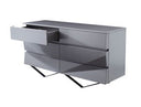 Duke Modern Grey & Black Gun Chrome Dresser