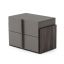 Lucia - Italian Modern Matte Grey / Elm Grey Bed + 2 Nightstands Set