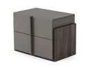 Lucia - Italian Modern Elm and Matte Grey Nightstand