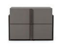 Lucia - Italian Modern Matte Grey / Elm Grey Bed + 2 Nightstands Set