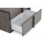 Lucia - Italian Modern Matte Grey / Elm Grey Bed + 2 Nightstands Set