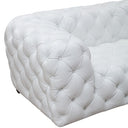 Dexter Transitional White Full Italian Leather Sofa
