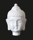 Modern White Buddha Head Sculpture