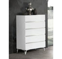 Angela - Italian Modern White Eco Leather Bed w/ Nightstands