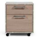 Boston Modern Brown Oak & Faux Concrete Office File Cabinet