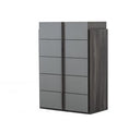 Lucia - Italian Modern Elm and Matte Grey Mirror