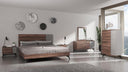 Palermo - Italian Modern Faux Concrete & Noce Bodrum Bedroom Set